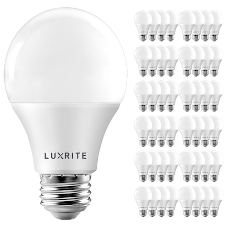 Luxrite A19 LED Light Bulbs 9W (60W Equivalent) 800LM 3000K Soft White Dimmable E26 Base 48PK LR21421-48PK